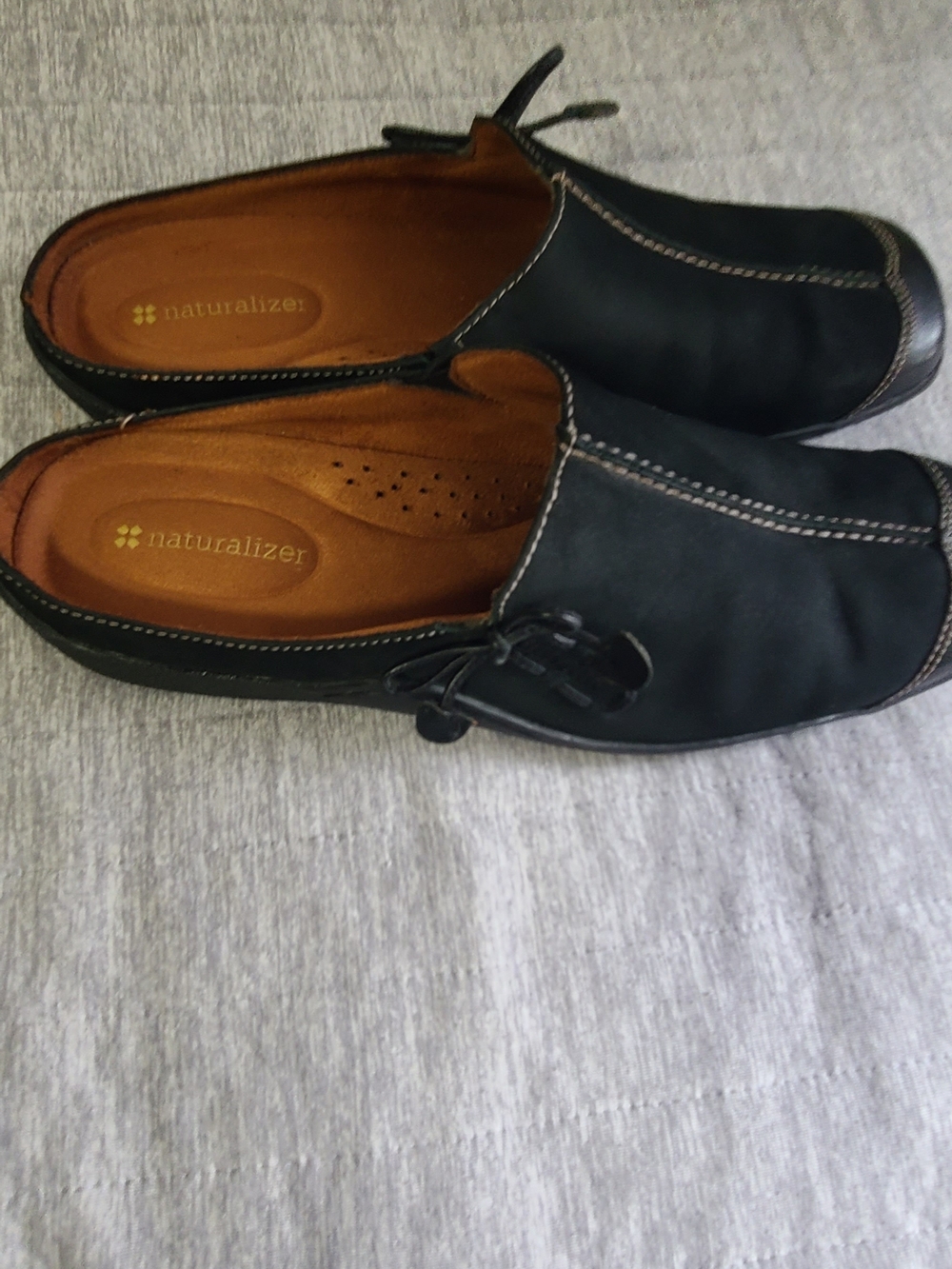 Naturalizer Black Mules Flats with Brown Insole - Picture 4 of 7